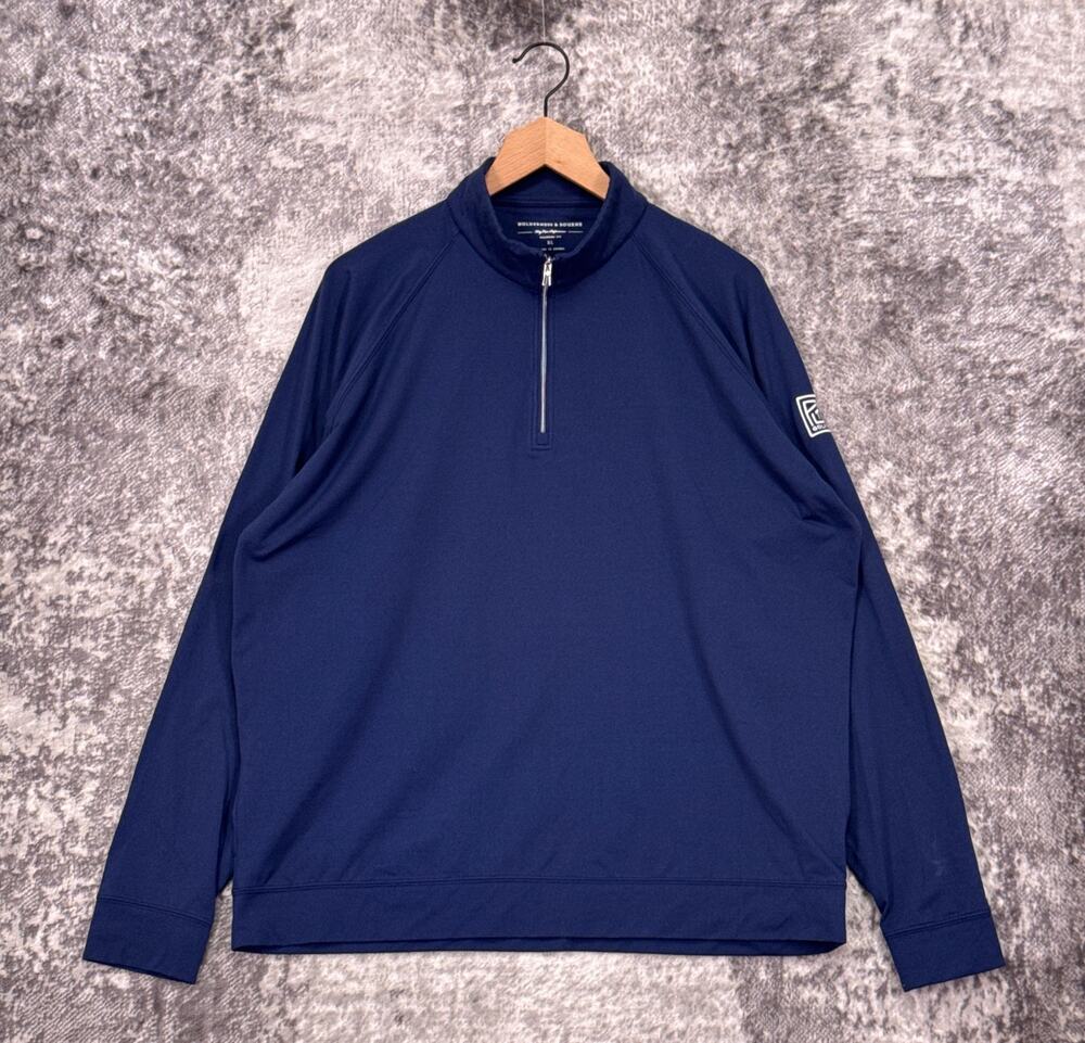 Holderness & Bourne Westland Quarter 1/4 Zip Sweatshirt XL Mens Blue Golf